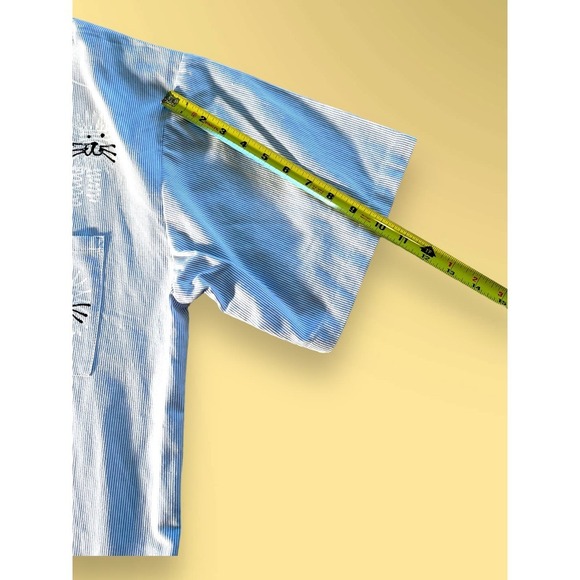 VTG Lauriejo Designs Sailor Strips Hand Painted Lions Novelty Blouse Women's XL - Picture 11 of 12